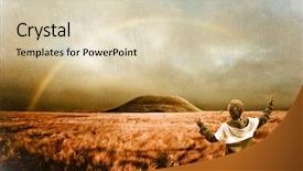  Presentation with rainbow scene - Amazing slide deck having humility - landscape with rainbow and boy backdrop and a soft green colored foreground