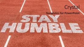  Presentation with running - Colorful slide deck enhanced with humility - stay humble written on running backdrop and a coral colored foreground