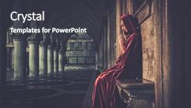  Presentation with black woman praying - Beautiful presentation theme featuring humility - woman in red cloak praying backdrop and a dark gray colored foreground