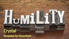  Presentation with metal - Slides consisting of humility word in mixed vintage background and a tawny brown colored foreground