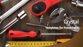  Presentation with set of different dental tools - Beautiful slide set featuring humman - different kinds of tools backdrop and a tawny brown colored foreground