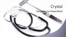  Presentation with reflex - Slide deck consisting of humman - stethoscope and reflex hummer isolated background and a  colored foreground