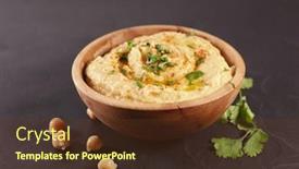  Presentation with chickpea - PPT layouts with hummus-chickpea-dip-with-oil background and a tawny brown colored foreground