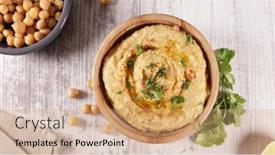  Presentation with chickpea - PPT layouts enhanced with hummus-chickpea-dip-with-spicy background and a coral colored foreground