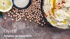  Presentation with dip - Cool new presentation design with hummus-dip-with-ingredients-top backdrop and a gray colored foreground