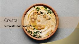  Presentation with food red - Audience pleasing presentation consisting of hummus-large-bowl-of-homemade backdrop and a yellow colored foreground