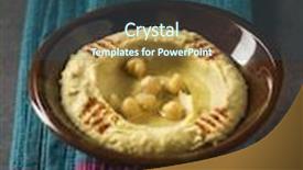  Presentation with blended - Presentation theme consisting of hummus made with mashed chickpeas blended with tahini olive oil lemon juice salt and garlic background and a ocean colored foreground