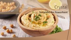  Presentation with olive oil - Amazing theme having hummus-with-olive-oil backdrop and a coral colored foreground