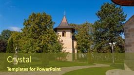  Presentation with monastery - Presentation consisting of humor-monastery-suceava-county-moldavia background and a tawny brown colored foreground