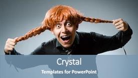  Presentation with hollywood red - Amazing theme having humour - funny man with red hair backdrop and a teal colored foreground