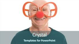  Presentation with funny - PPT theme enhanced with humour - mature man in funny disguise background and a ocean colored foreground