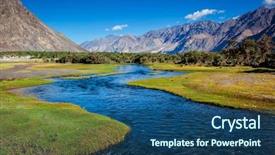  Presentation with ladakh - PPT theme featuring hunber nubra valley ladakh india background and a ocean colored foreground