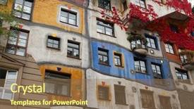  Presentation with vienna - Slides enhanced with hundertwasser house in vienna background and a coral colored foreground