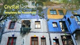  Presentation with vienna - Theme consisting of hundertwasser house vienna austria background and a tawny brown colored foreground