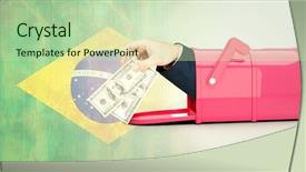  Presentation with 20 dollar bill - Presentation featuring hundred dollar bills against brazil background and a soft green colored foreground