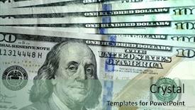  Presentation with the money hundred - PPT theme with hundred dollar bills american money background and a seafoam green colored foreground