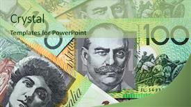  Presentation with australian dollar - Presentation theme enhanced with hundred dollar bills full-frame background and a mint green colored foreground