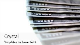  Presentation with focussed - Colorful presentation theme enhanced with hundred dollar bills money cash backdrop and a white colored foreground