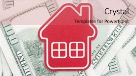  Presentation with dollar sign - Slide deck having hundred dollar bills real estate background and a coral colored foreground