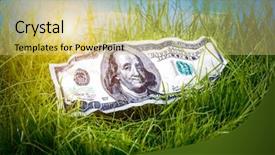  Presentation with green grass texture in soccer - Theme consisting of hundred dollars in the green background and a  colored foreground