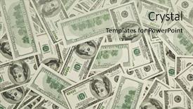  Presentation with teal design music note - PPT theme consisting of hundred dollars note close up background and a mint green colored foreground