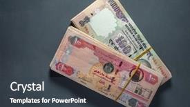  Presentation with uae - PPT layouts having hundred indian rupees and uae background and a tawny brown colored foreground
