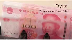  Presentation with machine - Amazing PPT layouts having hundred rmb on count machine backdrop and a  colored foreground