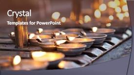  Presentation with shwedagon - Colorful presentation enhanced with hundreds of oil lamps lining backdrop and a tawny brown colored foreground