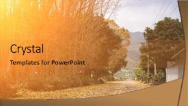  Presentation with spring tree - Amazing PPT theme having hunduras - countryside road with leaves backdrop and a  colored foreground