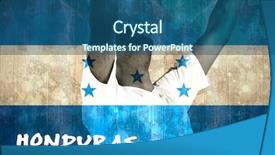  Presentation with football - Beautiful PPT layouts featuring hunduras - excited handsome football fan cheering backdrop and a  colored foreground