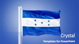  Presentation with white pigeon against the blue - Slide deck enhanced with hunduras - flag of honduras flying background and a  colored foreground