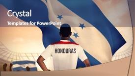  Presentation with football blue - Colorful slide set enhanced with hunduras - honduras football player holding ball backdrop and a  colored foreground