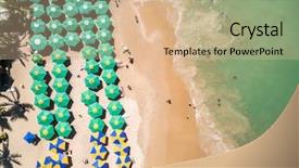  Presentation with bahia - Slide set featuring hunduras - top view of a beach background and a lemonade colored foreground