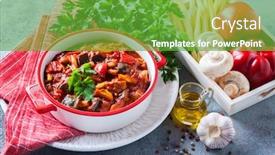  Presentation with food red - Amazing presentation design having hungarian-colourful-letcho-with-yellow backdrop and a tawny brown colored foreground