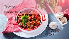  Presentation with food red - Presentation theme consisting of hungarian-colourful-letcho-with-yellow background and a coral colored foreground