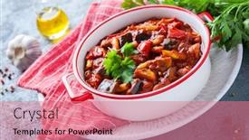  Presentation with food red - Colorful presentation theme enhanced with hungarian-colourful-letcho-with-yellow backdrop and a coral colored foreground