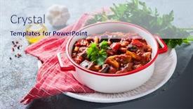  Presentation with food red - Slide set having hungarian-colourful-letcho-with-yellow background and a sky blue colored foreground