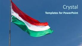  Presentation with blue sky - Audience pleasing presentation design consisting of hungarian-flag-on-blue-sky backdrop and a ocean colored foreground