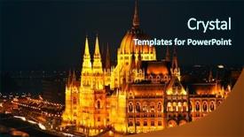  Presentation with legislative - Colorful slide deck enhanced with hungarian parliament building also known backdrop and a wine colored foreground