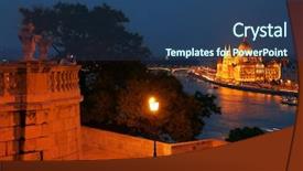  Presentation with legislative - Theme enhanced with hungarian parliament building also known background and a ocean colored foreground