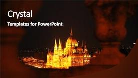  Presentation with legislative - Cool new presentation design with hungarian parliament building also known backdrop and a wine colored foreground