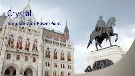  Presentation with legislative - Slides having hungarian parliament building also known background and a lemonade colored foreground