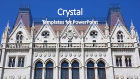  Presentation with legislative - Cool new slides with hungarian parliament building also known backdrop and a ocean colored foreground