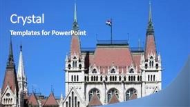 Presentation with legislative - Theme enhanced with hungarian parliament building also known background and a teal colored foreground