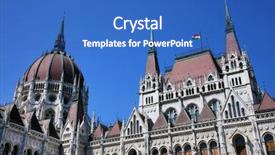  Presentation with legislative - Beautiful theme featuring hungarian parliament building also known backdrop and a teal colored foreground
