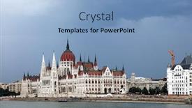  Presentation with legislative - Theme enhanced with hungarian-parliament-building-also-known background and a light blue colored foreground