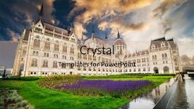  Presentation with budapest - Presentation design consisting of hungarian parliament building with reflection background and a coral colored foreground