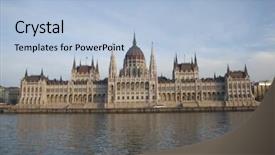  Presentation with parliament - Colorful slides enhanced with hungarian parliament building backdrop and a light blue colored foreground