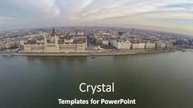  Presentation with parliament - Colorful PPT theme enhanced with hungarian parliament in budapest seen from above backdrop and a dark gray colored foreground