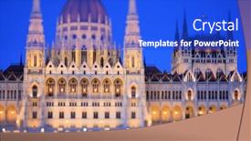  Presentation with parliament - Cool new PPT theme with hungarian-parliament backdrop and a cobalt blue colored foreground